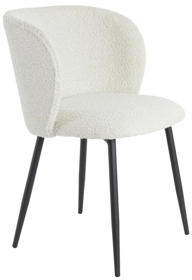 Biele čalúnené jedálenské kreslo Elyna – Light & Living