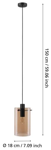 Eglo 39537 - Luster na lanku POLVERARA 1xE27/40W/230V