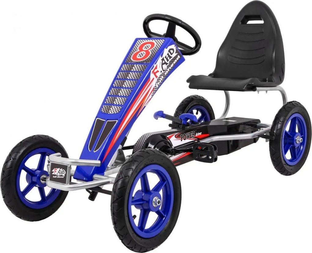 Ramiz Full Ahead AIR pedálová motokára pre deti 3+ Modrá + Nastavenie sedadla + Nafukovacie kolesá + Ručná brzda