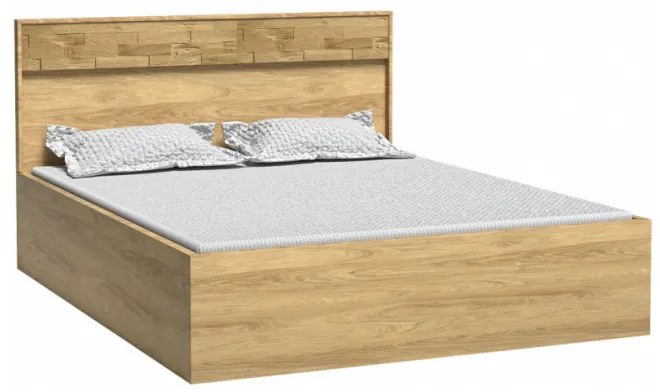 Manželská posteľ bez matraca 160x200 SUCRE - orech hikora / dub