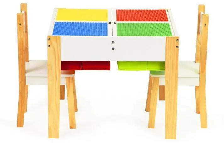 Multifunkčný drevený stôl pre deti | + 2 stoličky