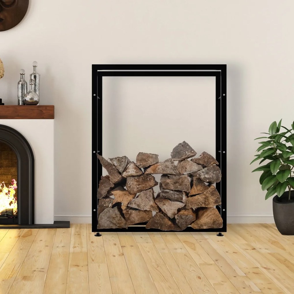 Stojan na drevo Keri V2 25x100x125, čierna