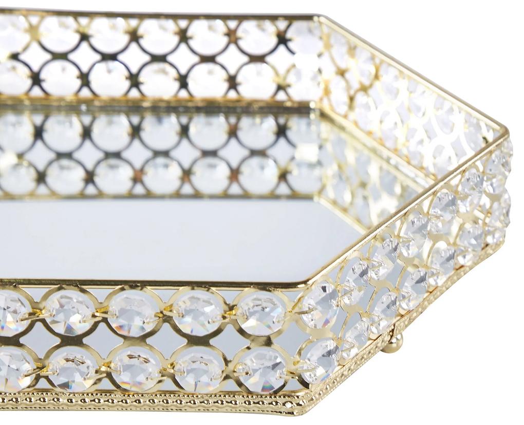 Zrkadlový dekoratívny podnos zlatý VATAN Beliani