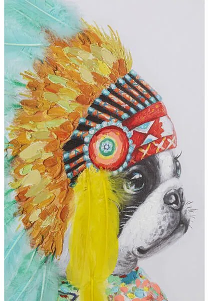 Headdress Dog obraz viacfarebný