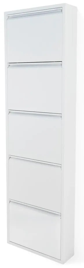 Biela kovová výklopná skrinka na topánky 50x169x15 cm Billy – Spinder Design