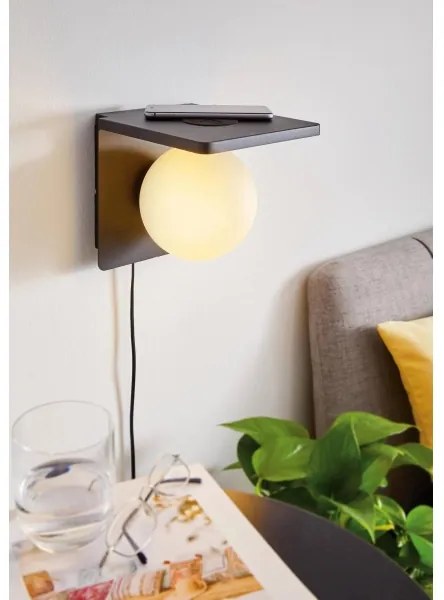 Eglo 98265 - Nástenné svietidlo s bezdrôtovým nabíjaním CIGLIE 1xE14/40W/230V
