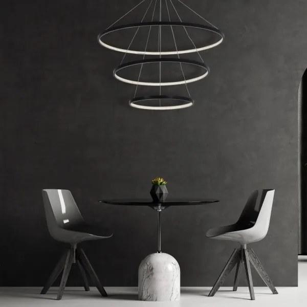 LED Luster na lanku LEA LED/60W/230V 4000K pr. 80 cm čierna