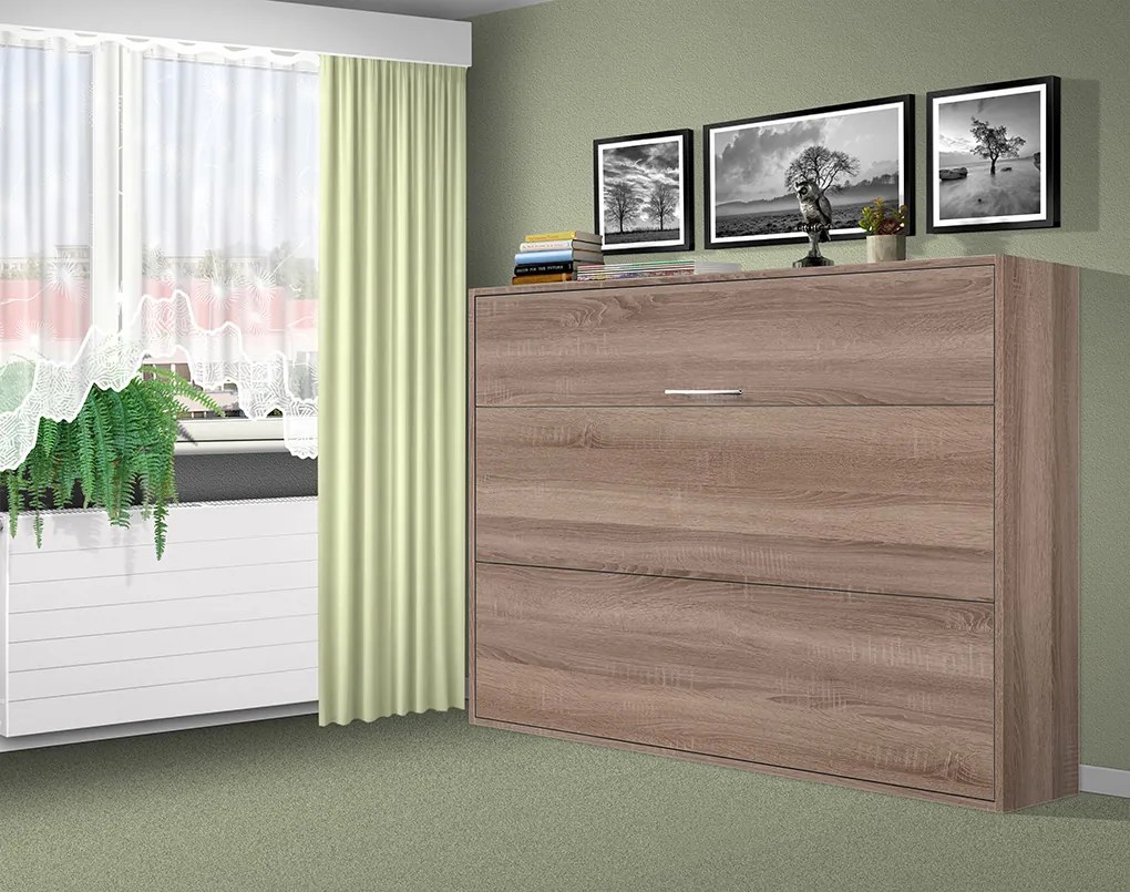 Nabytekmorava Sklápacia posteľ VS1056, 200x120cm farba lamina: Antracit, Varianta dverí: matné