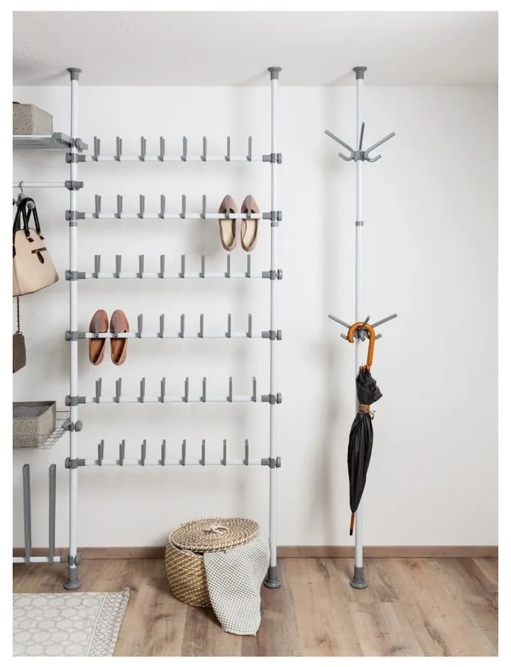 Biely kovový teleskopický stojan na topánky Herkules – Wenko