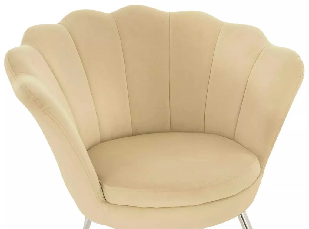 LuxuryForm DESIGN Kreslo FREY VELUR so striebornými nohami - medové