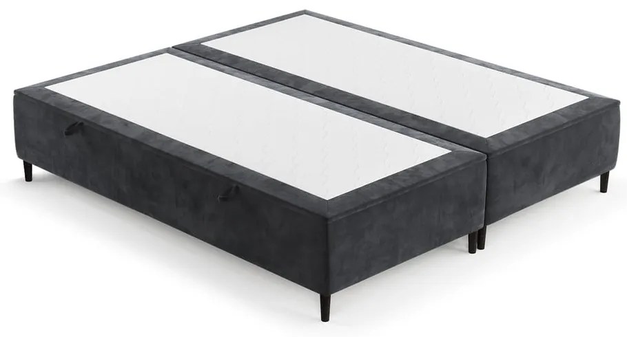 Antracitovosivá čalúnená dvojlôžková posteľ s úložným priestorom 160x200 cm Tate – Maison de Rêve
