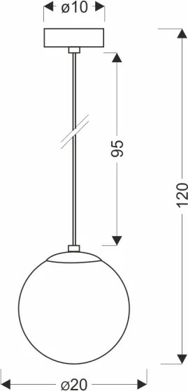 BRILAGI - Závesné svietidlo na lanku POLOS 1xE27/40W/230V pr. 20 cm čierna