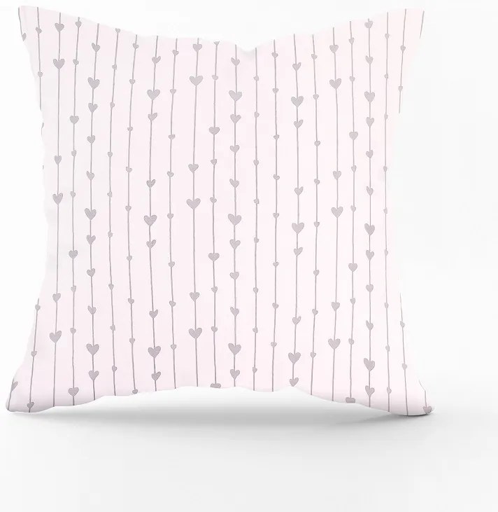 Obliečka na vankúš šedé srdiečka Veľkost obliečok: 70 x 90 cm, Zapínanie: Gombíky