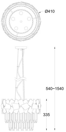 Brilagi - LED Krištáľový luster na lanku MIRAGE 5xE14/40W/230V