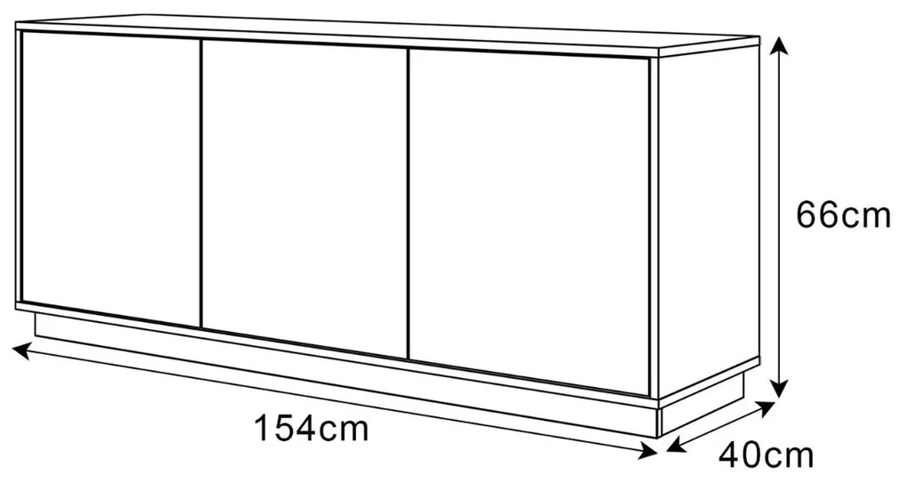 KOMODA ALWIN BIELA VYSOKÝ LESK 153cm