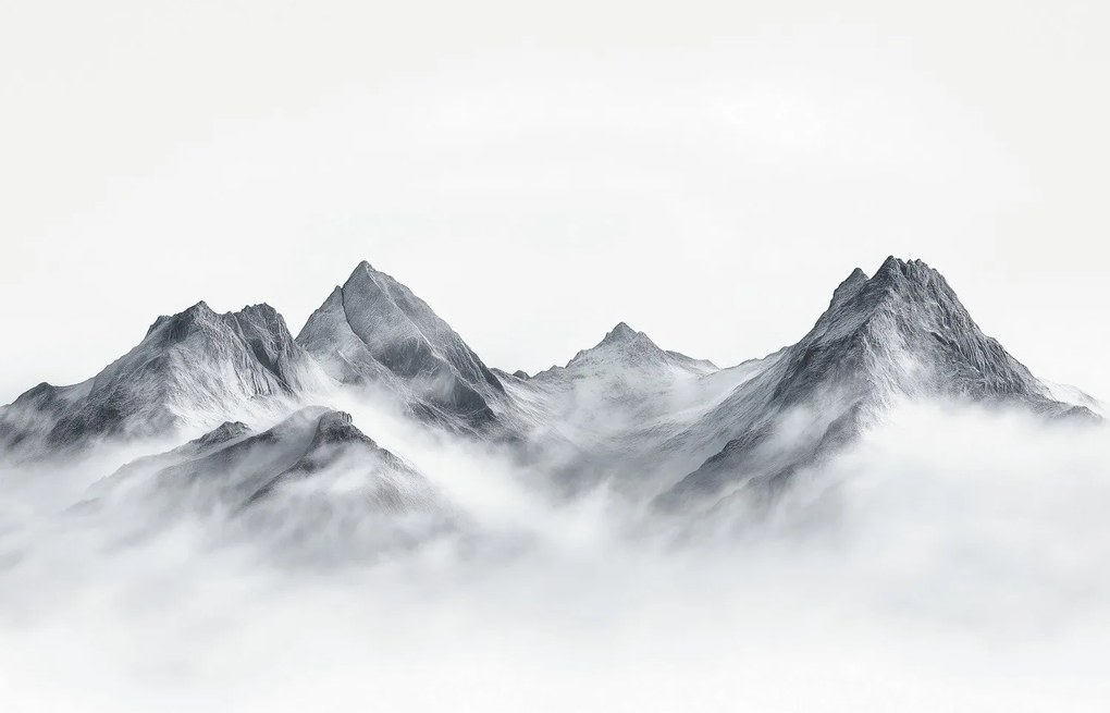 Fototapeta - Čiernobiele hory (147x102 cm)