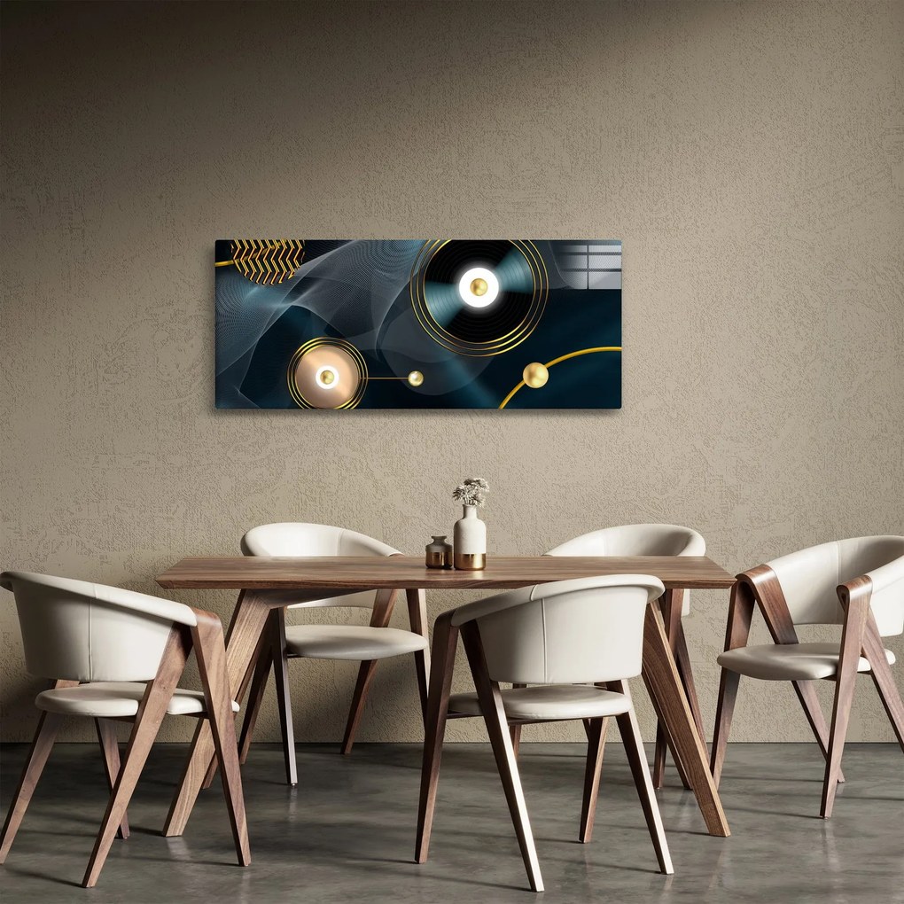 Obraz - Zlaté kruhy (120x50 cm)