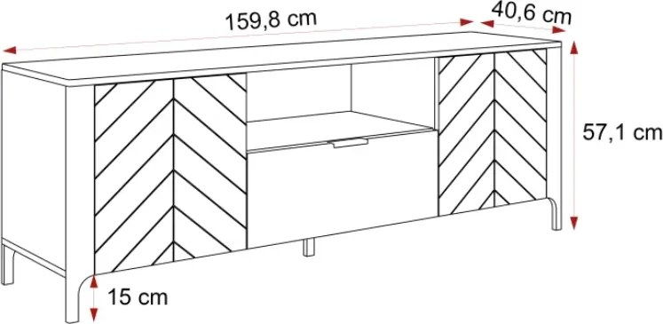 TV stolík MARCIUS 160cm kašmír