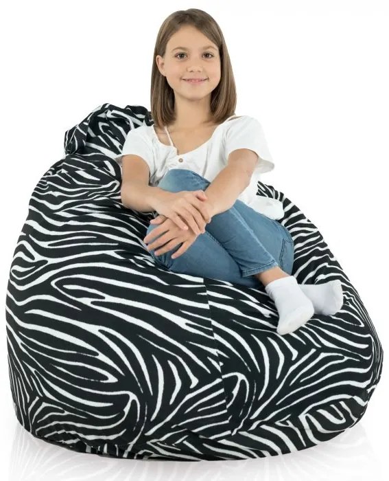 Sedací vak BAG Sako Design Zebra Veľkosť: XXL