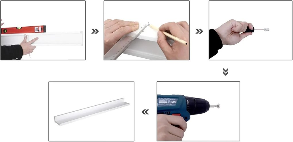 Sada 2 ks nástěnných polic PROXY 80 cm bílá