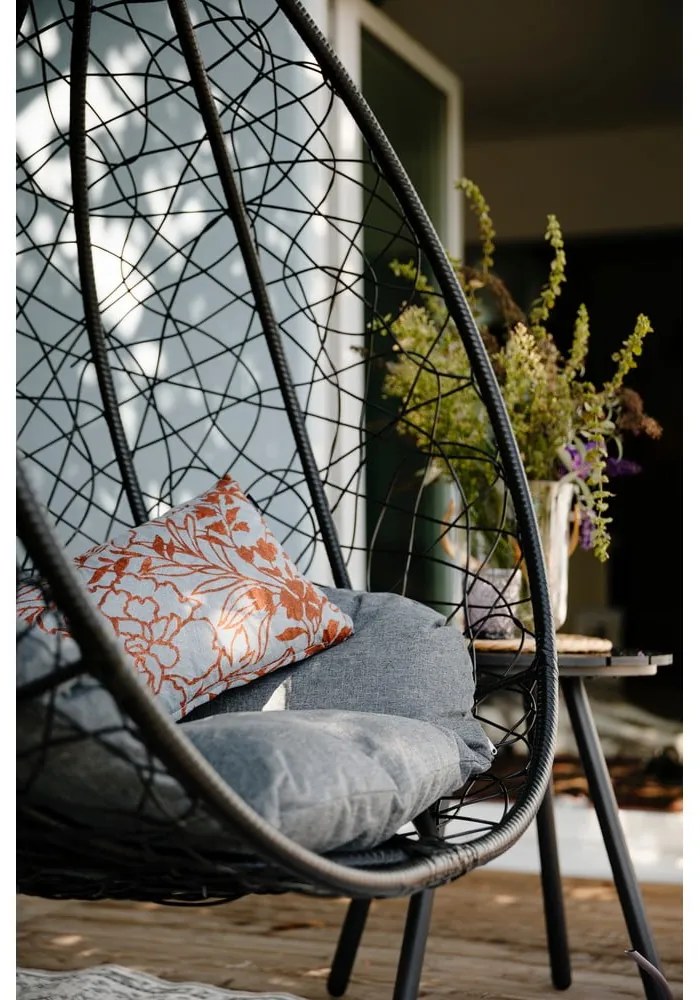 Tmavosivé závesné kreslo z umelého ratanu Bonami Selection Noela