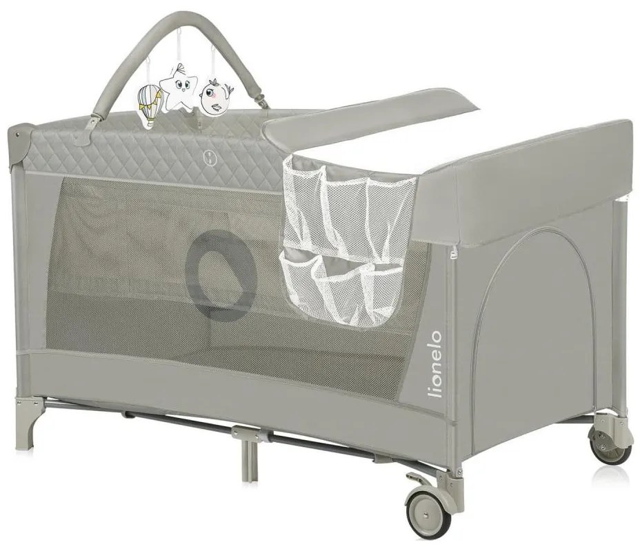 Lionelo - Cestovná postieľka FLOWER Cappuccino