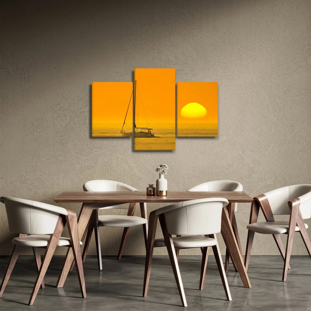 Obraz - Loďka uprostred mora (90x60 cm)