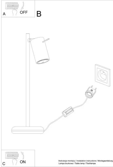 Sollux SL.1091 - Stolná lampa RING 1xGU10/10W/230V čierna