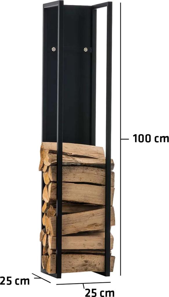 Stojan na palivové drevo Spark 100, kov matný - Čierna