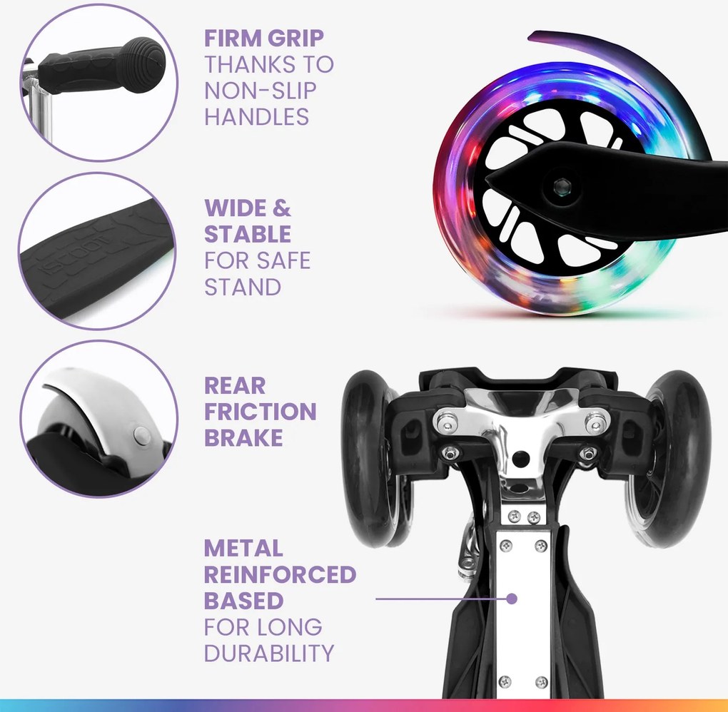 Fun pro ONE detská kolobežka 3-6 rokov LED kolieska skladacia do 50 kg nastaviteľná výška