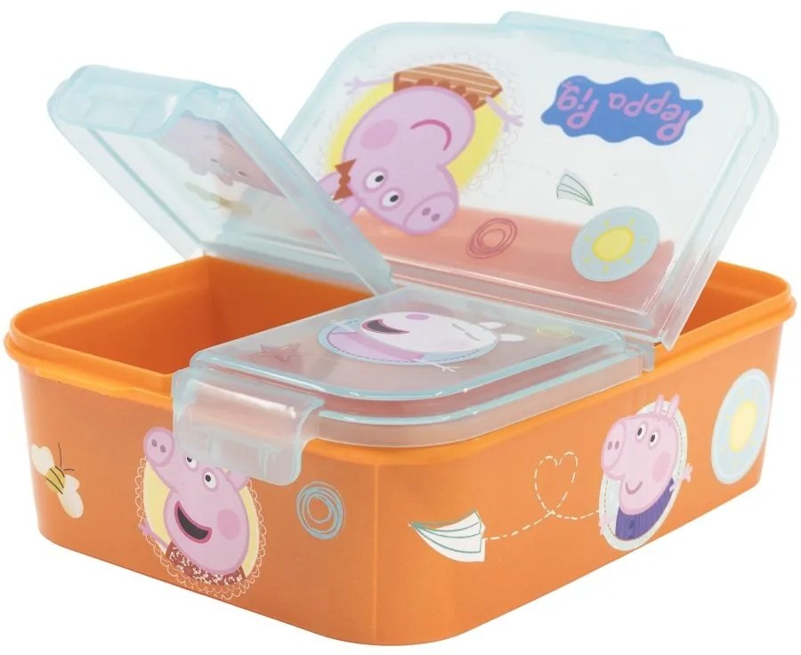 Multibox na desiatu Prasiatko Peppa s 3 priehradkami