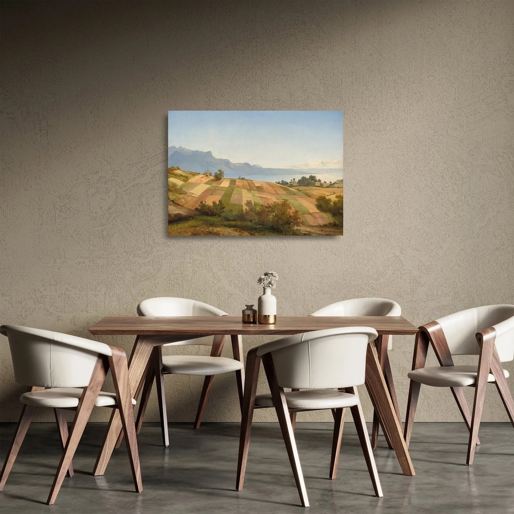 Sklenený obraz - Alexandre Calame, Swiss Landscape, reprodukcia (70x50 cm)