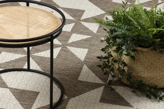 Koberec Šnúrkový SIZAL FLOORLUX 20489 champagne / taupe Trojuholníky