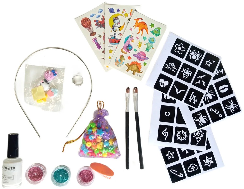 Toybit Sada tetovaní Glitter so šperkami a nálepkami 18ks