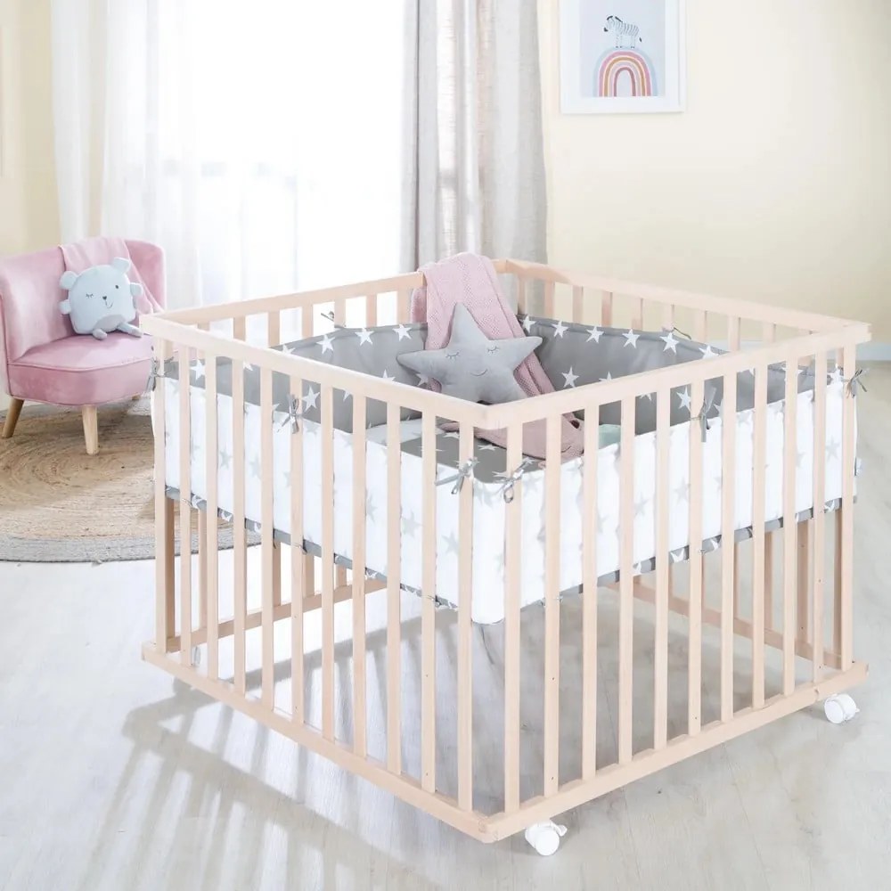 Detská ohrádka v prírodnej farbe 100x100 cm – Roba