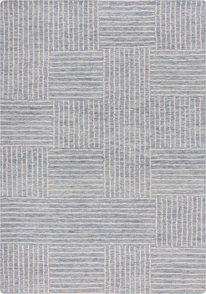 Flair Rugs, Kusový koberec Memphis Abstract Check Blue, 80x150, modrá, obývacia izba
