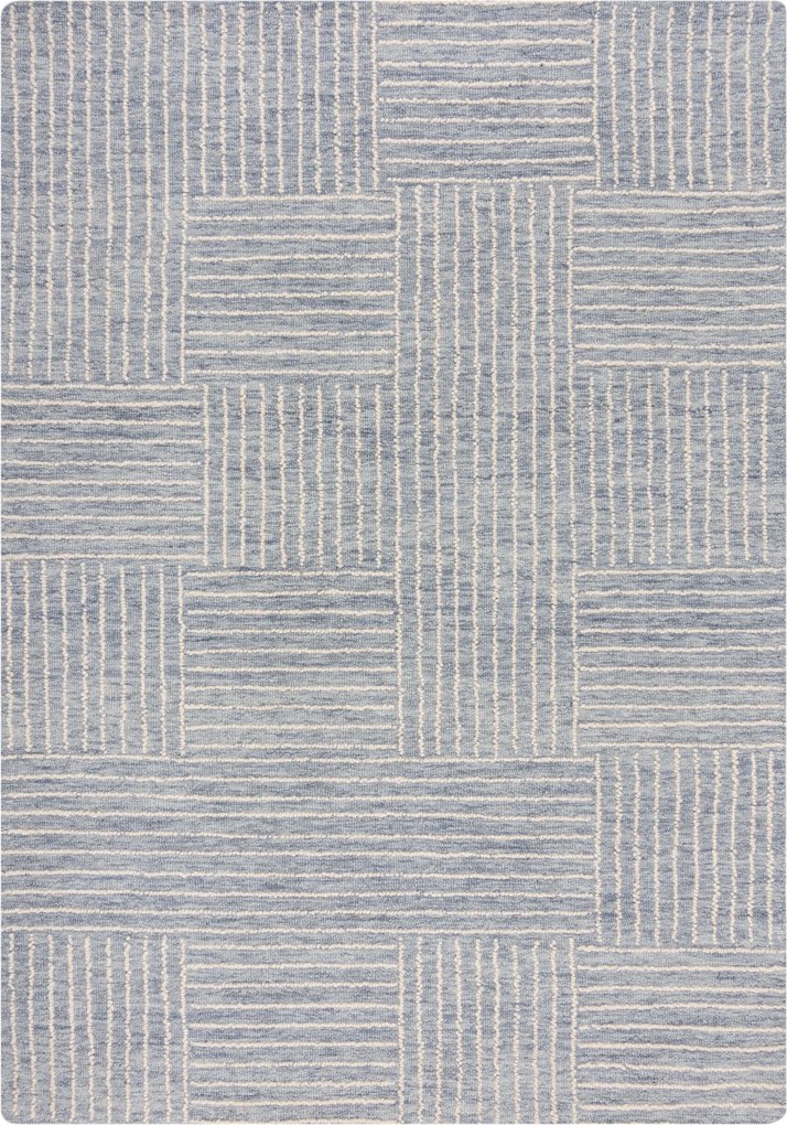 Kusový koberec Memphis Abstract Check Blue, 200x290, modrá, obývacia izba, Flair Rugs