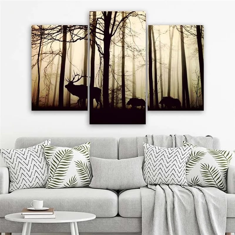 Gario Obraz na plátne Lesné zvieratá - 3 dielny Rozmery: 60 x 40 cm