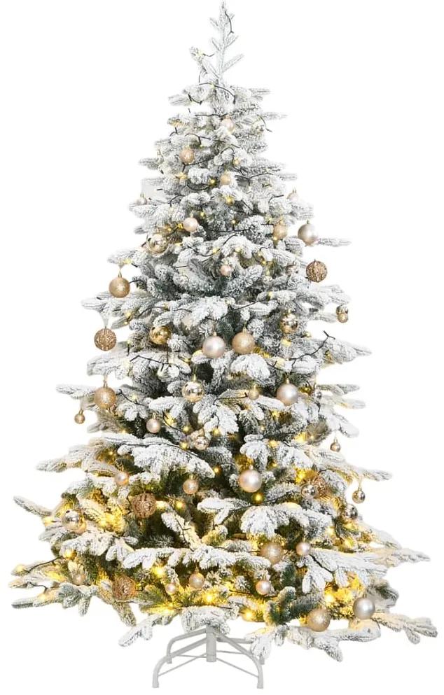 Umelý výklopný vianočný stromček 300 LED a sada gúľ 180 cm 3210495