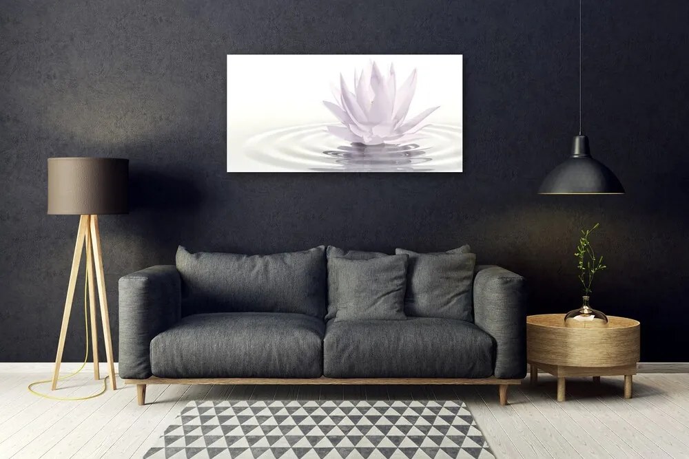 Obraz na skle Kvet voda umenie 100x50 cm