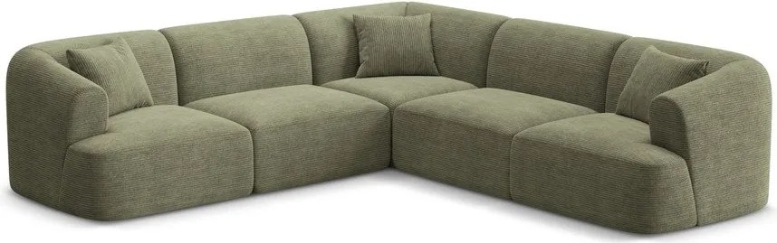 Zelená menčestrová rohová pohovka Campi – Cosmopolitan Design