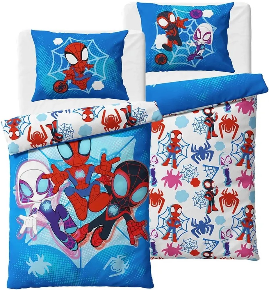 Obojstranné bavlnené posteľné obliečky Spidey a jeho úžasní priatelia - 100% bavlna - 70x90 cm + 140x200 cm