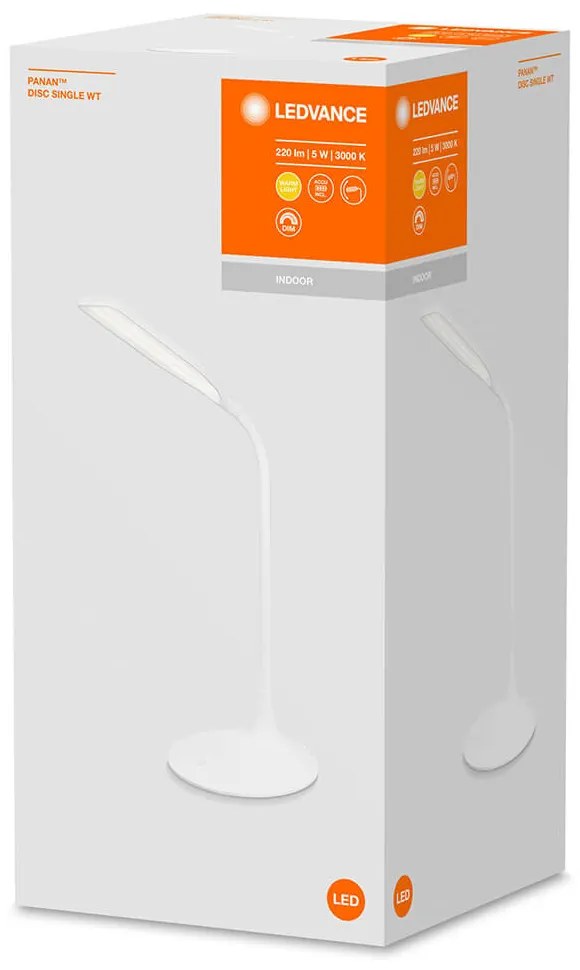 LED 5W 3000K USB PANAN biela stolová lampa Ledvance