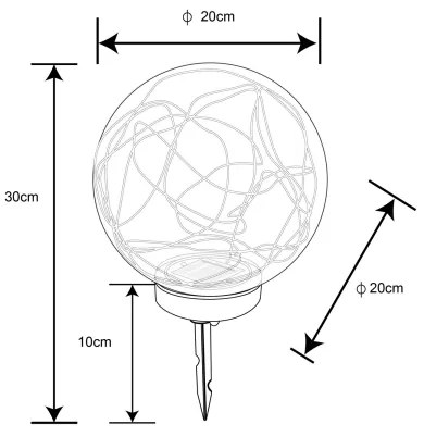 Globo 33806 - Solárne svietidlo 30xLED/0,06W/1,2V pr. 20 cm IP44