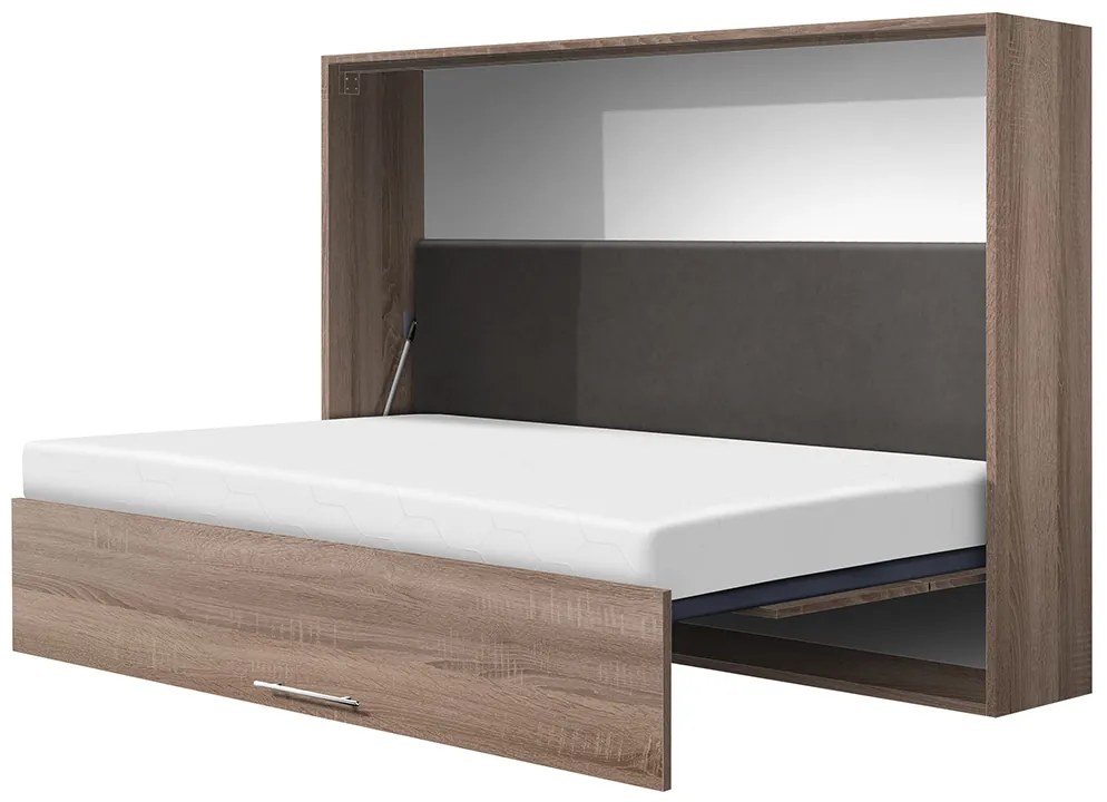 Nabytekmorava Sklápacia posteľ VS1056, 200x120cm farba lamina: dub sonoma svetlá/biele dvere, Varianta dverí: matné