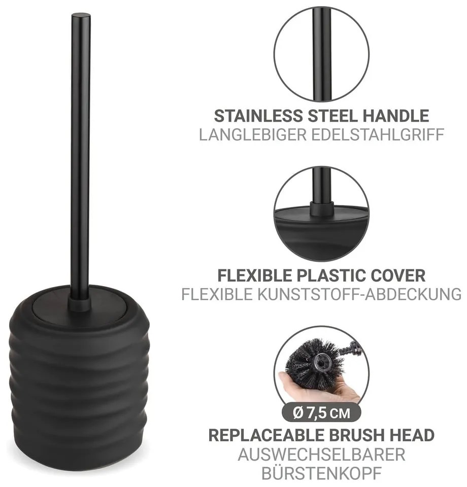 Čierna keramická WC kefa Illana – Wenko