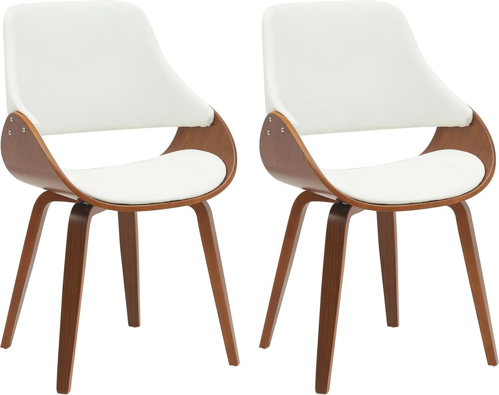 Sada 2 ks jedálenskej stoličky Vangale - orech/biela