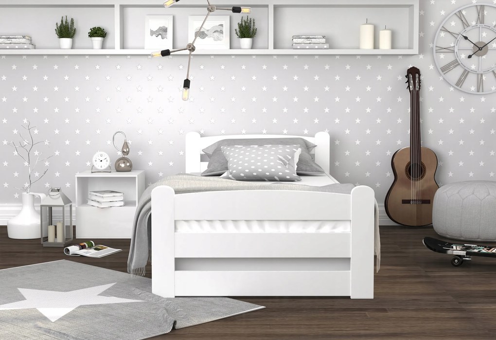 GL Posteľ s úložným priestorom Dávid 90x200 - biela