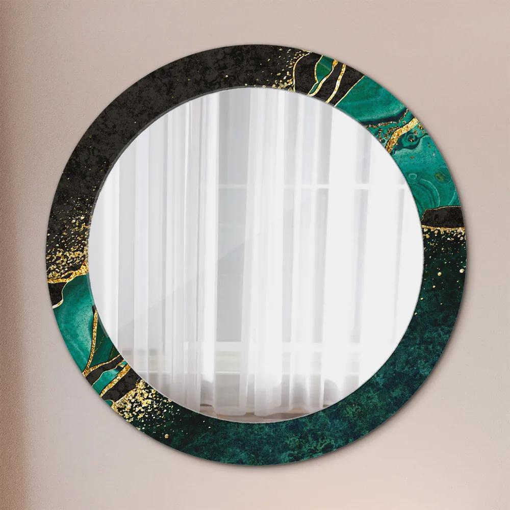 Okrúhle ozdobné zrkadlo Mramorový zelený fi 70 cm