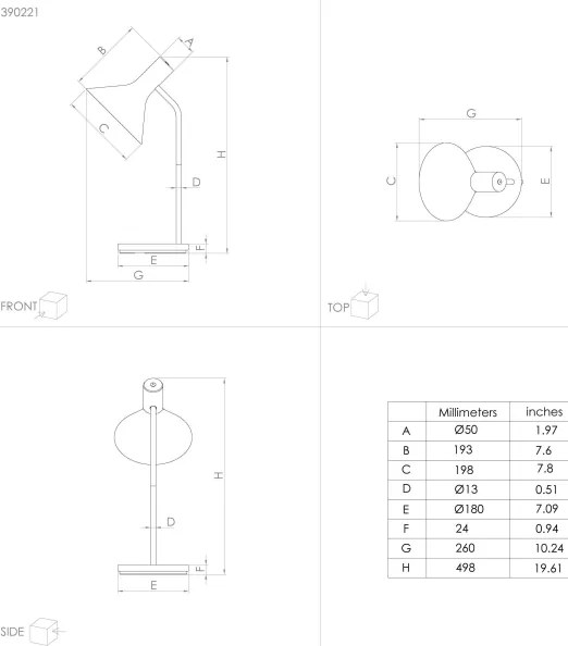 Eglo 390221 - Stolná lampa MORESCANA 1xE27/28W/230V čierna
